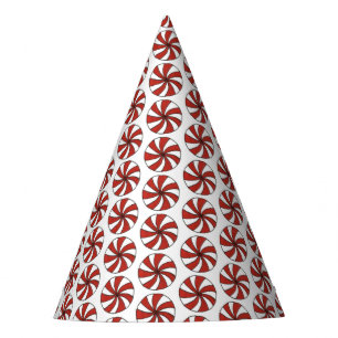 Chapéu De Festa Red White Pepperminton Swirl Mint Candy Natal
