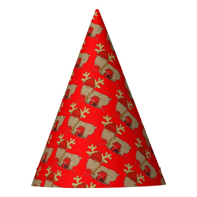 Chapéu De Festa Reindeer e Penguin (Frente)