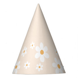 Chapéu De Festa retro daisy boho creme Party Hat