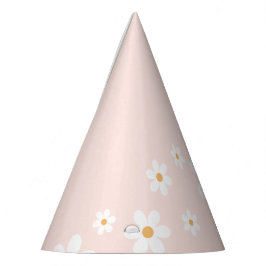 Chapéu De Festa retro daisy groovy, cor-de-rosa
