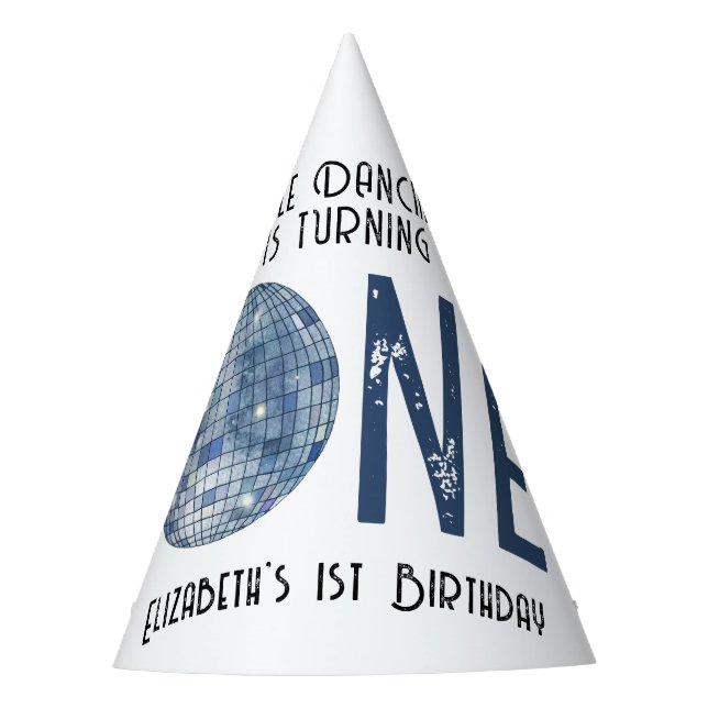 Chapéu De Festa Retro Disco Ball First Birthday  (Frente)