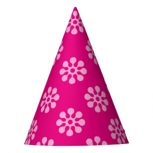 Chapéu De Festa Retro Flores sem costura padrão branco transparent