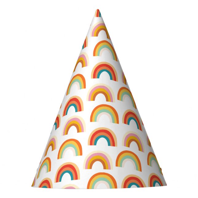 Chapéu De Festa Retro Funky Rainbow Groovful Party Hat (Frente)