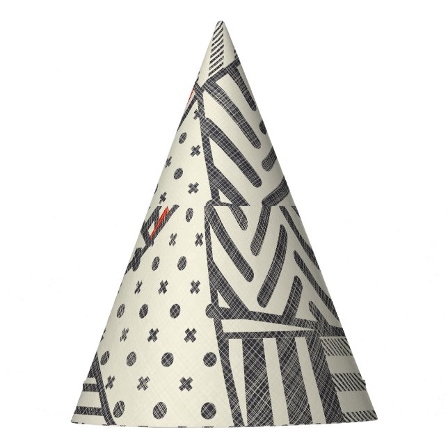 Chapéu De Festa Retro Patch: Abstrato Geométrico Design (Frente)