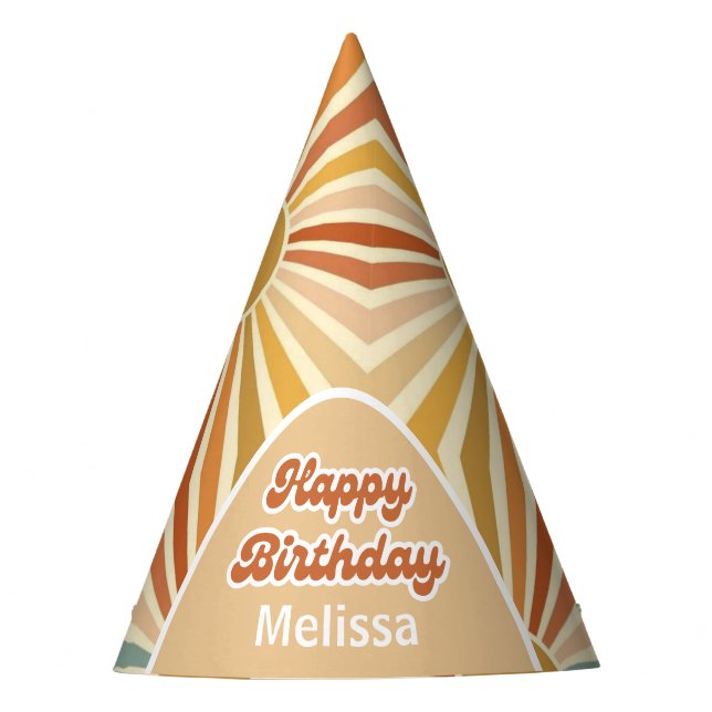 Chapéu De Festa Retro Sun Groovy Wave Alô 40 Aniversário (Frente)