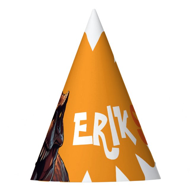 Chapéu De Festa Roaring T-Rex Birthday Custom Dino Bash (Frente)