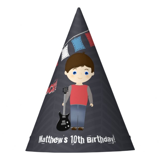 Chapéu De Festa Rock Star Birthday Boy (Frente)