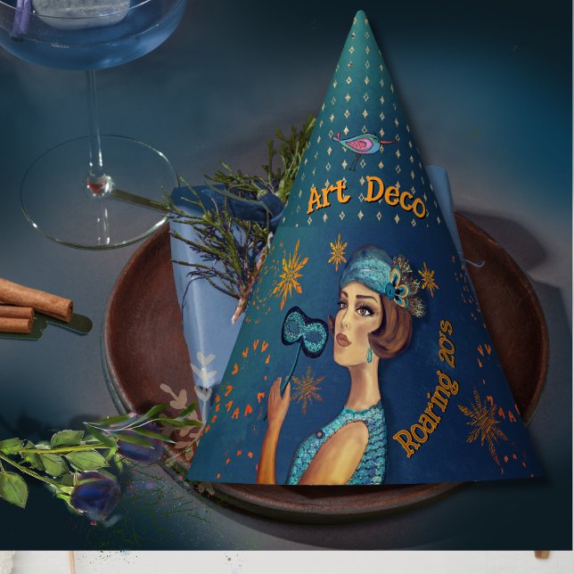 Chapéu De Festa Rocking Art Deco (Zazzle Rocking Art Deco Party Hat (Front))