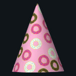 Chapéu De Festa Rosquinha Kid Birthday - Cor-de-rosa<br><div class="desc">Este adorável modelo cor-de-rosa colorido Doughnut First Festa de aniversário é perfeito para uma festa de primeiro aniversario de criança ou um aniversário em qualquer idade! Personalize o texto para tornar essas Rosquinhas suas. O olhar e a sensação modernos é a maneira perfeita de celebrar o seu pequeno que ama...</div>