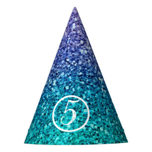 Chapéu De Festa Roxo Lavanda & Verde Água Turquesa Espelhado Festa