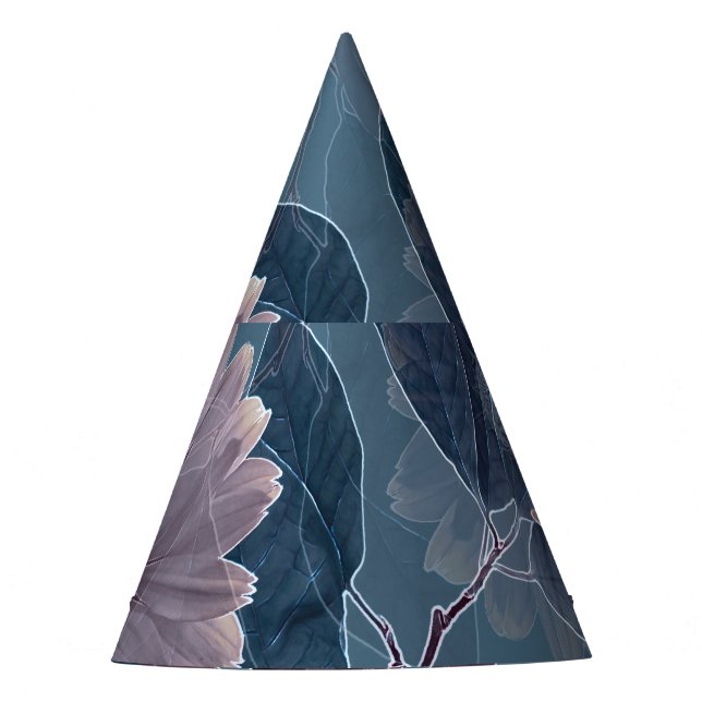 Chapéu De Festa Roxo Monocromático: Floral Aquarela Sem Costura (Frente)