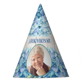 Chapéu De Festa Rustic Blue Hydrangea Foto 80 Aniversário