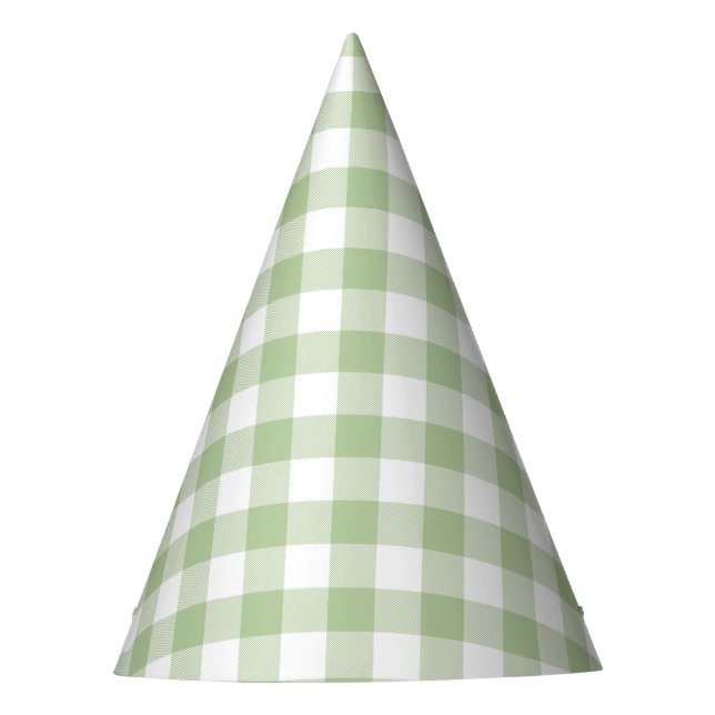Chapéu De Festa Sage e Plaid Gingham de Búfalo Branco (Frente)