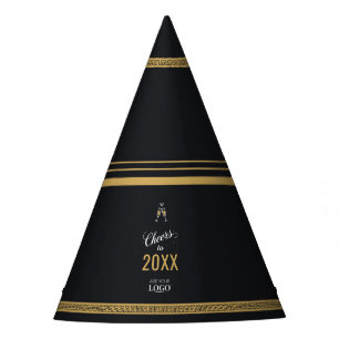 Chapéu De Festa Saúde ao Ano Novo Black & Dourado Modern Key