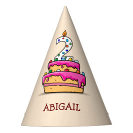 Chapéu De Festa Segundo aniversário, 2 no Bolo Rosa Doce