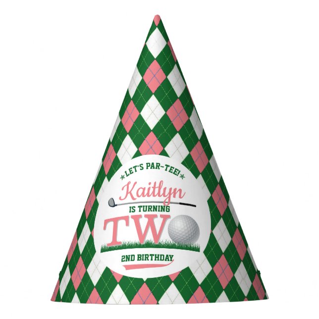 Chapéu De Festa Segundo aniversário de Golf PAR-TEE (Frente)