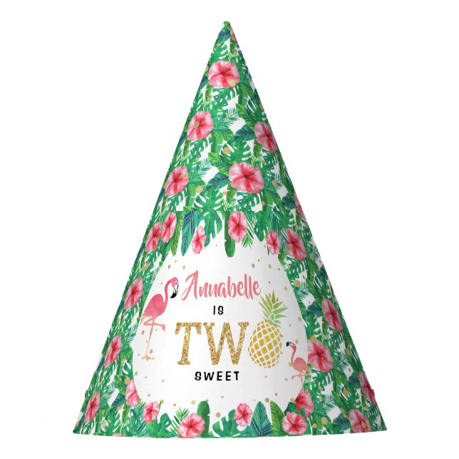 Chapéu De Festa Segundo aniversário Tropical Summer Beach Luau Gir (Frente)