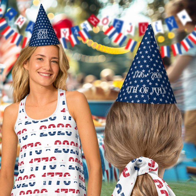 Chapéu De Festa Semiquincentennial Star Spangled Silver Navy Blue  (Criador carregado)