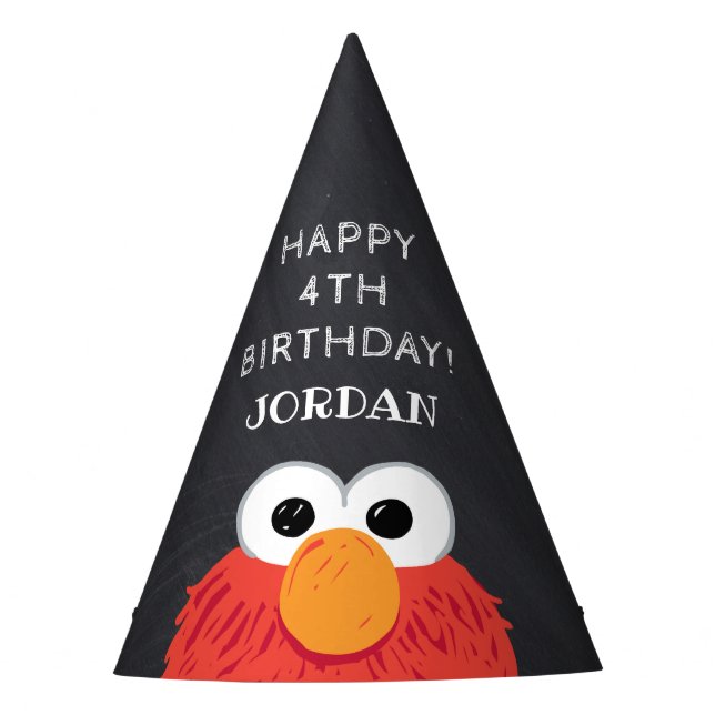 Chapéu De Festa Sesame Street Elmo Chalkboard Birthday (Frente)