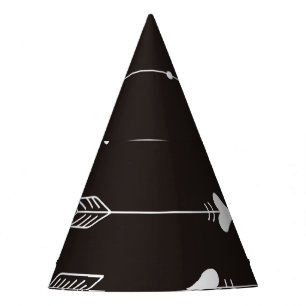 Chapéu De Festa Setas, corações, padrão de abstrato.