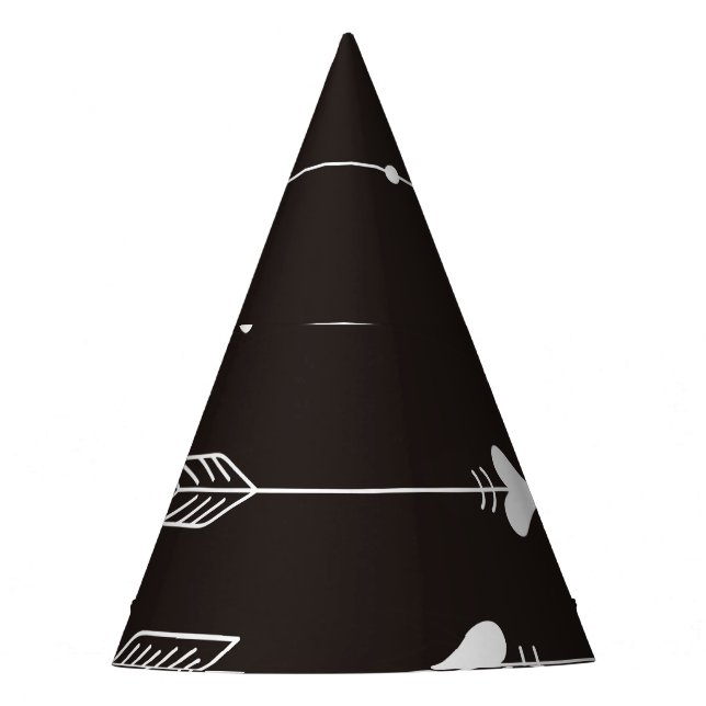 Chapéu De Festa Setas, corações, padrão de abstrato. (Frente)