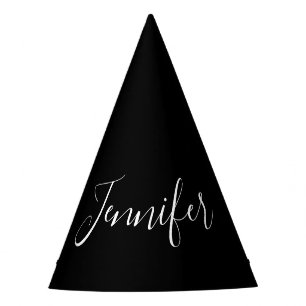 Chapéu De Festa Seu nome  Escuro branco legante em preto