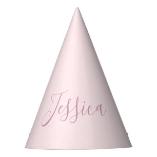 Chapéu De Festa Seu texto Script Elegante e Pink Leve Suave