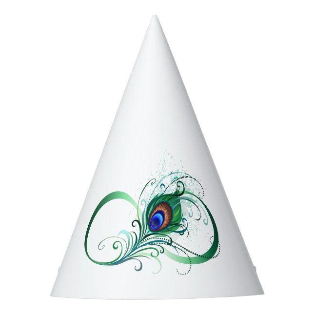 Chapéu De Festa Símbolo Infinito com Pavão (Frente)