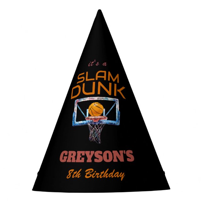 Chapéu De Festa Slam Dunk Basketball Any Age Birthday (Frente)