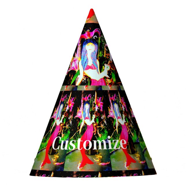 Chapéu De Festa Slip-on com festas de sereia vermelha (Frente)