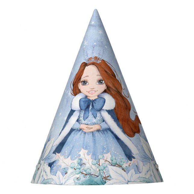 Chapéu De Festa Snowy Winter Red Headed Princess (Frente)