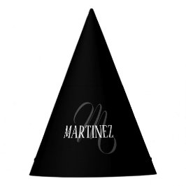 Chapéu De Festa Sobrenome Personalizado Elegante Preto | Nome