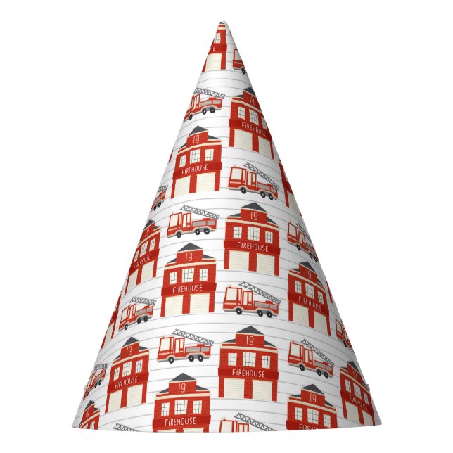 Chapéu De Festa Soe o alarme do caminhão de bombeiros (Frente)