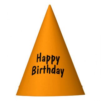 Chapéu De Festa Solid Princeton Orange Birthday