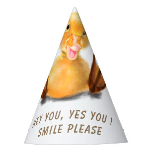 Chapéu De Festa Sorriso de Horror de Papel Pato Engraçado - Texto