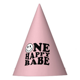 Chapéu De Festa Sorriso de pré-disquete rosa-claro   Um bebê feliz