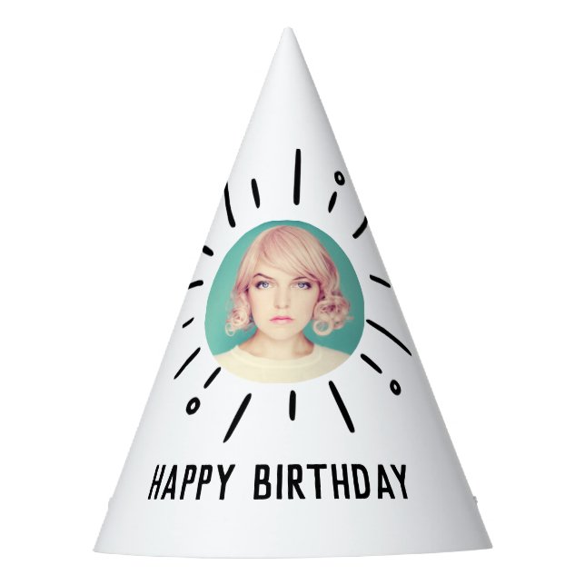 Chapéu De Festa STARBURST | Custom Simple & Chic Photo (Frente)