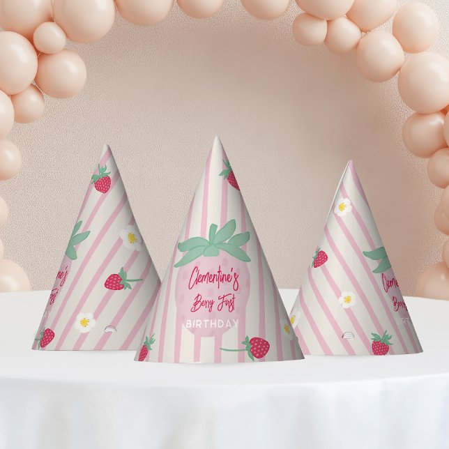 Chapéu De Festa Strawberry Berry First Birthday Party Hat (Criador carregado)