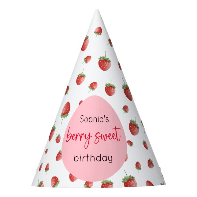 Chapéu De Festa Strawberry Birthday Berry Sweet (Frente)