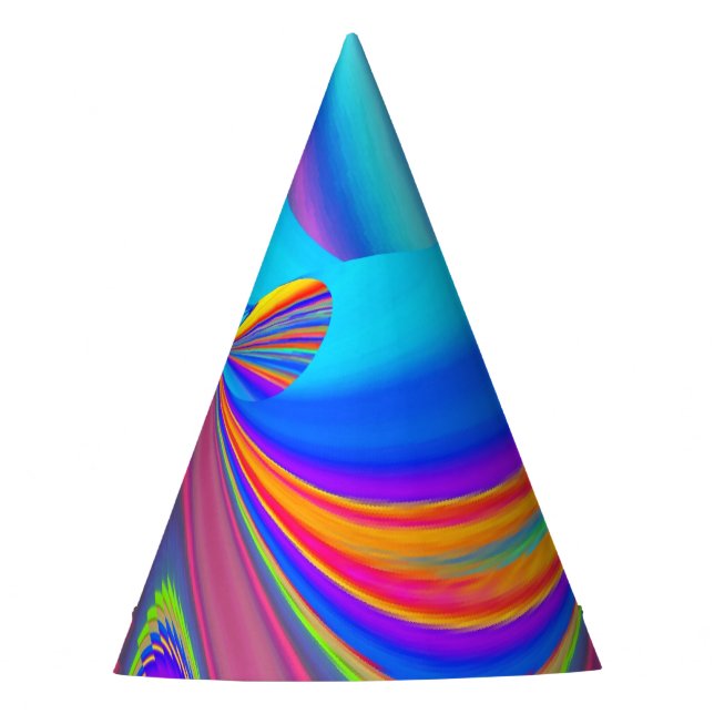 Chapéu De Festa Summersense, Abstrato 3D Rainbowart (Frente)