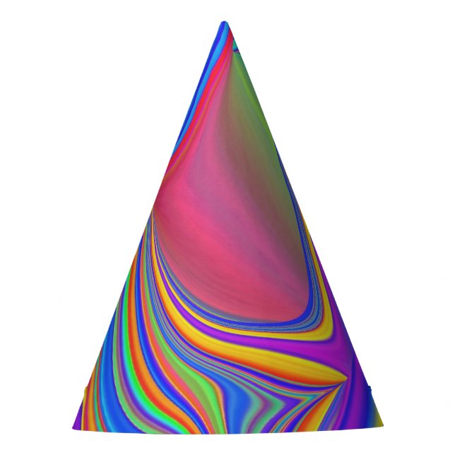 Chapéu De Festa Summersense, Abstrato 3D Rainbowart (Frente)