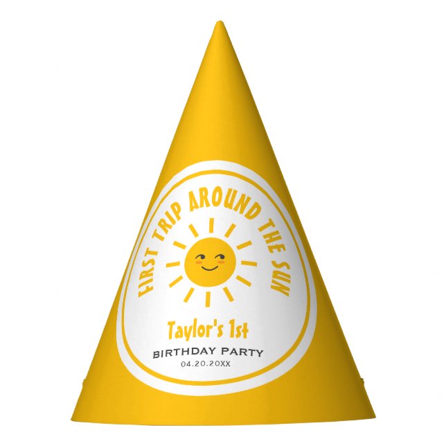 Chapéu De Festa Sunshine Primeira Viagem Em Torno Do primeiro aniv (Frente)