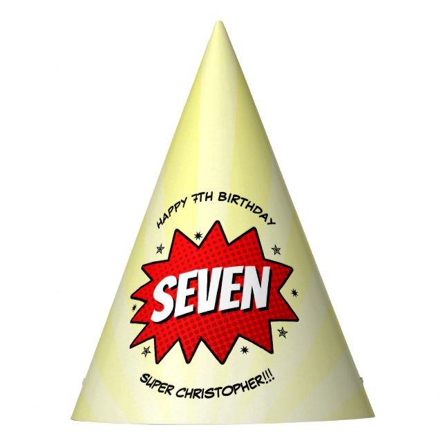 Chapéu De Festa Super Herói Cômica Book Qualquer Idade Aniversário (Frente)