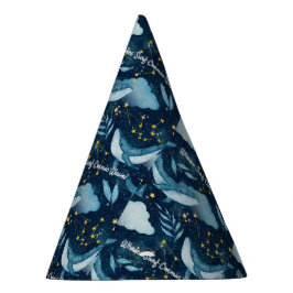 Chapéu De Festa Surf de baleias Ondas Cósmicas Constelação Azul De