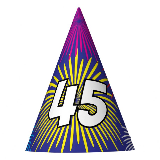 Chapéu De Festa Surprise 45th Birthday party paper cone hats (Frente)