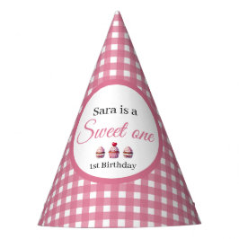 Chapéu De Festa Sweet One Cupcake for 1st Birthday Girl Party 