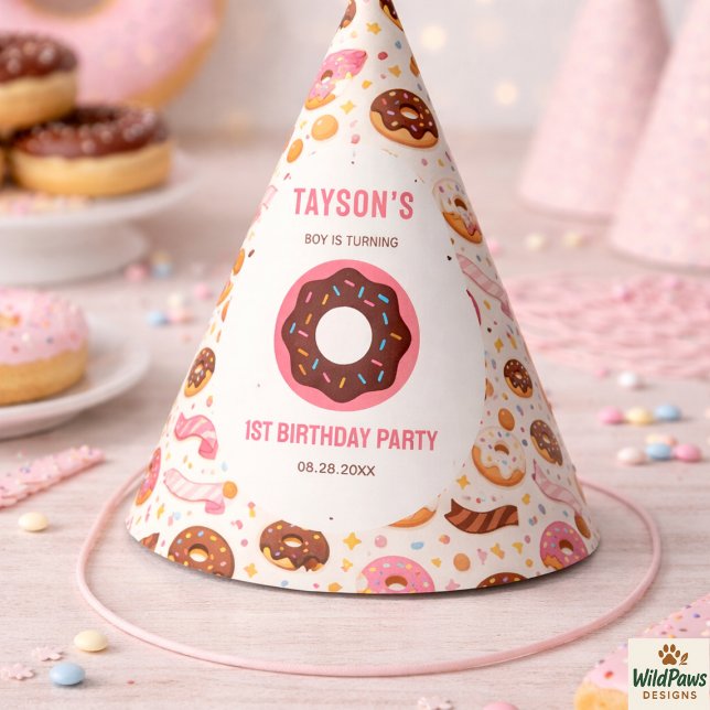 Chapéu De Festa Sweet One Donut 1st Birthday Party | Cute Donut  (Sweet One Donut 1st Birthday Party | Cute Donut Hat
)