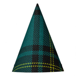 Chapéu De Festa Tartan azul esverdeado