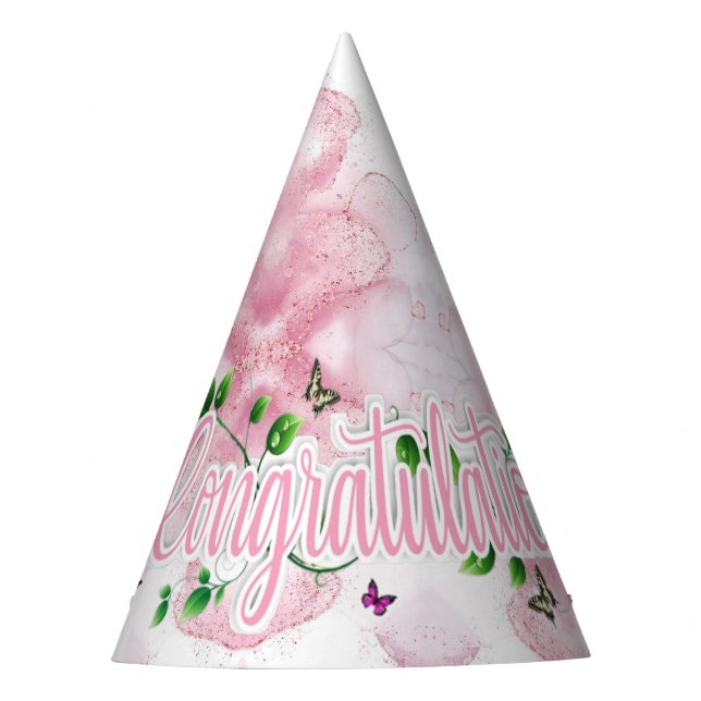 Chapéu De Festa Táxi do Partido dos Parabéns Rosa Moderno (Frente)