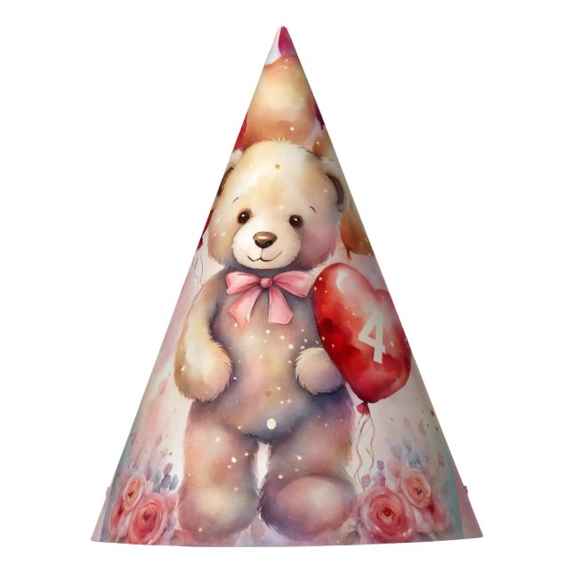 Chapéu De Festa Teddy Bear adiciona aniversário de jovem (Frente)